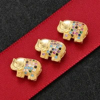 zhukou 9x14mm brass exquisite animal piglet spacer beads for women fashion necklace bracelet jewelry accessories modelvz227