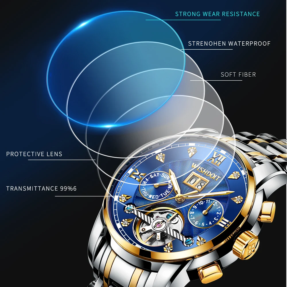 

Swiss Watch Men's Mechanical Automatic Hollow Watch Large Dial Waterproof Luminous 2021 New Men's Fashion Watch Luxury