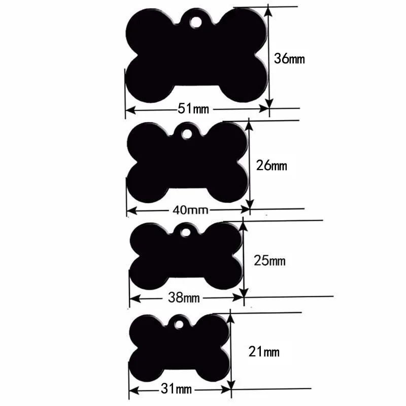 Идентификационные бирки для собак из алюминиевого сплава 30/38/40/50 мм с