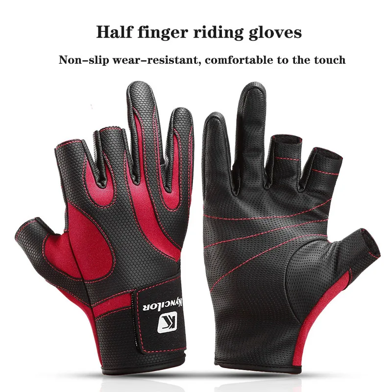 

Перчатки для рыбалки на открытом воздухе с тремя пальцами, Нескользящие Гелевые перчатки, дышащие защитные перчатки для рыбалки для мужчин,...