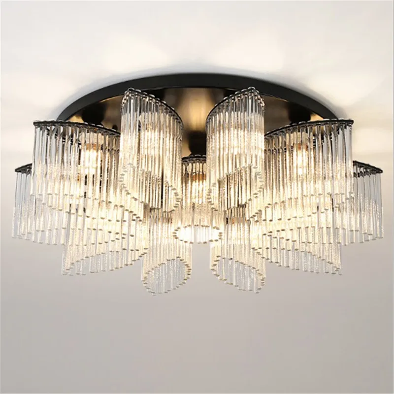Post-modern light luxury crystal ceiling lamp beautiful bedroom living room atmosphere simple European style 2020 new | Освещение