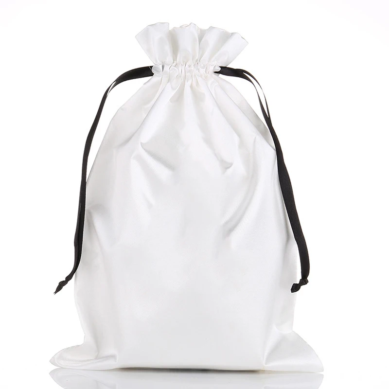 Шелковые атласные подарочные пакеты на шнурке с логотипом заказ натуральные