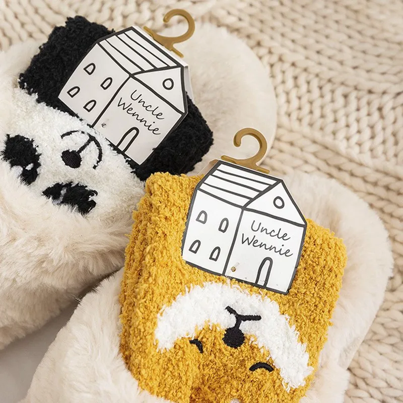 Зимние теплые мягкие носки с милыми животными собаками пандой кошкой Свинкой