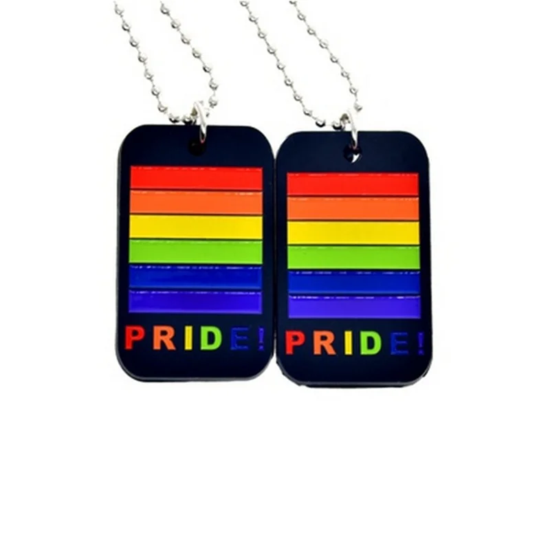 Силиконовый жетон в виде собаки Радужный Флаг Очаровательное ожерелье ЛГБТ