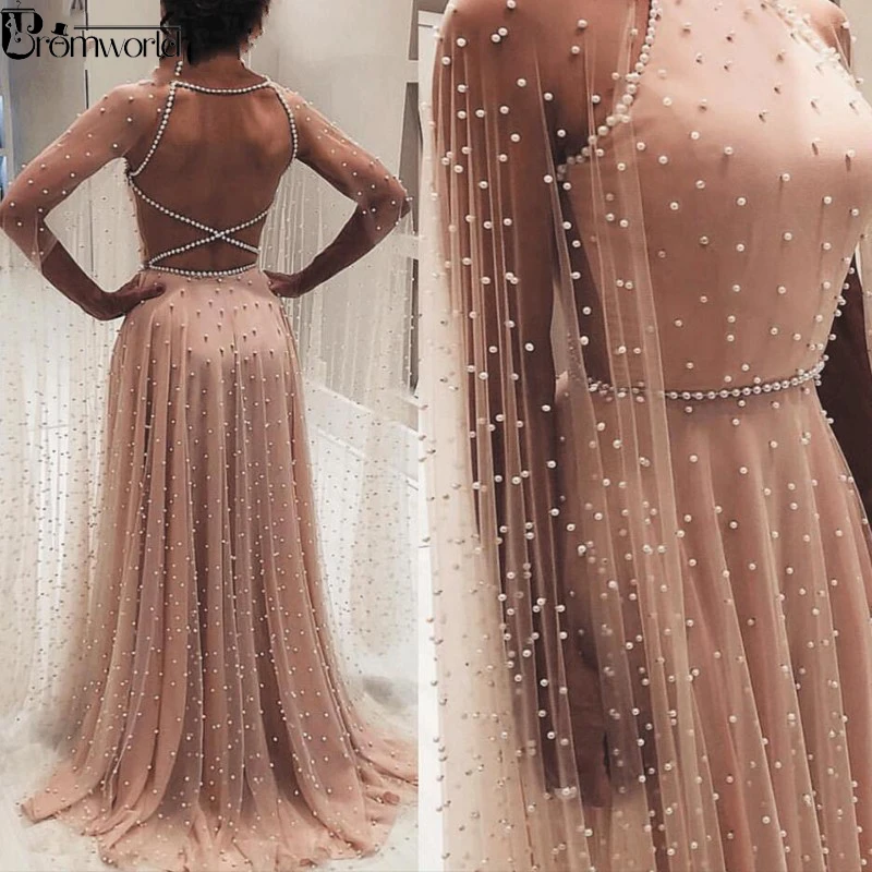 Кисть для румян Тюль жемчугом элегантное вечернее платье 2021 на выпускной девочек