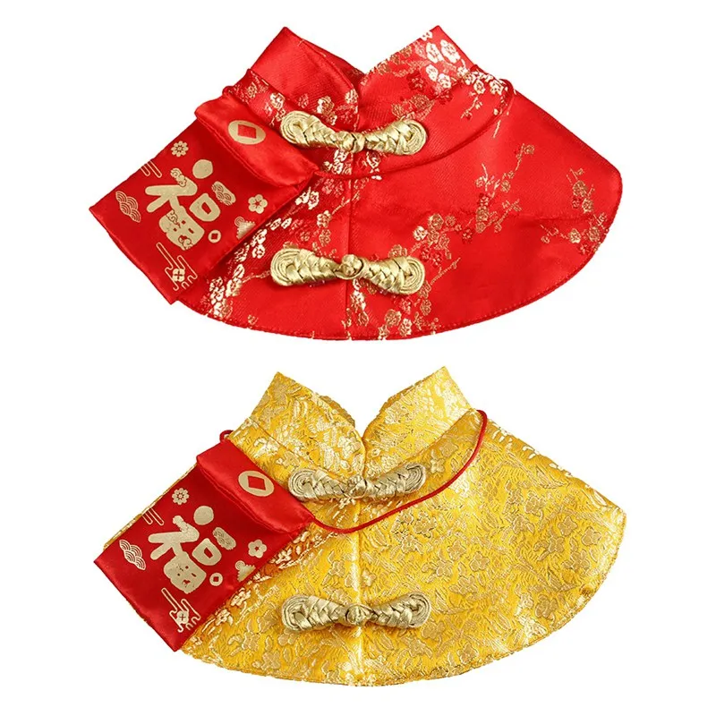 

s Pet Cat New Year Cloak Clothes Party Costume Chinese Tang Dynasty Dress Festival Cloak With Red Envelope For Kitten For Puppy
