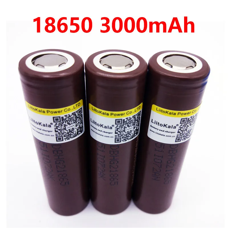 LiitoKala для HG2 18650 HG2 3000mA высокого стока 15A E-Cig батареи выделенный блок питания для электронной сигареты батареи
