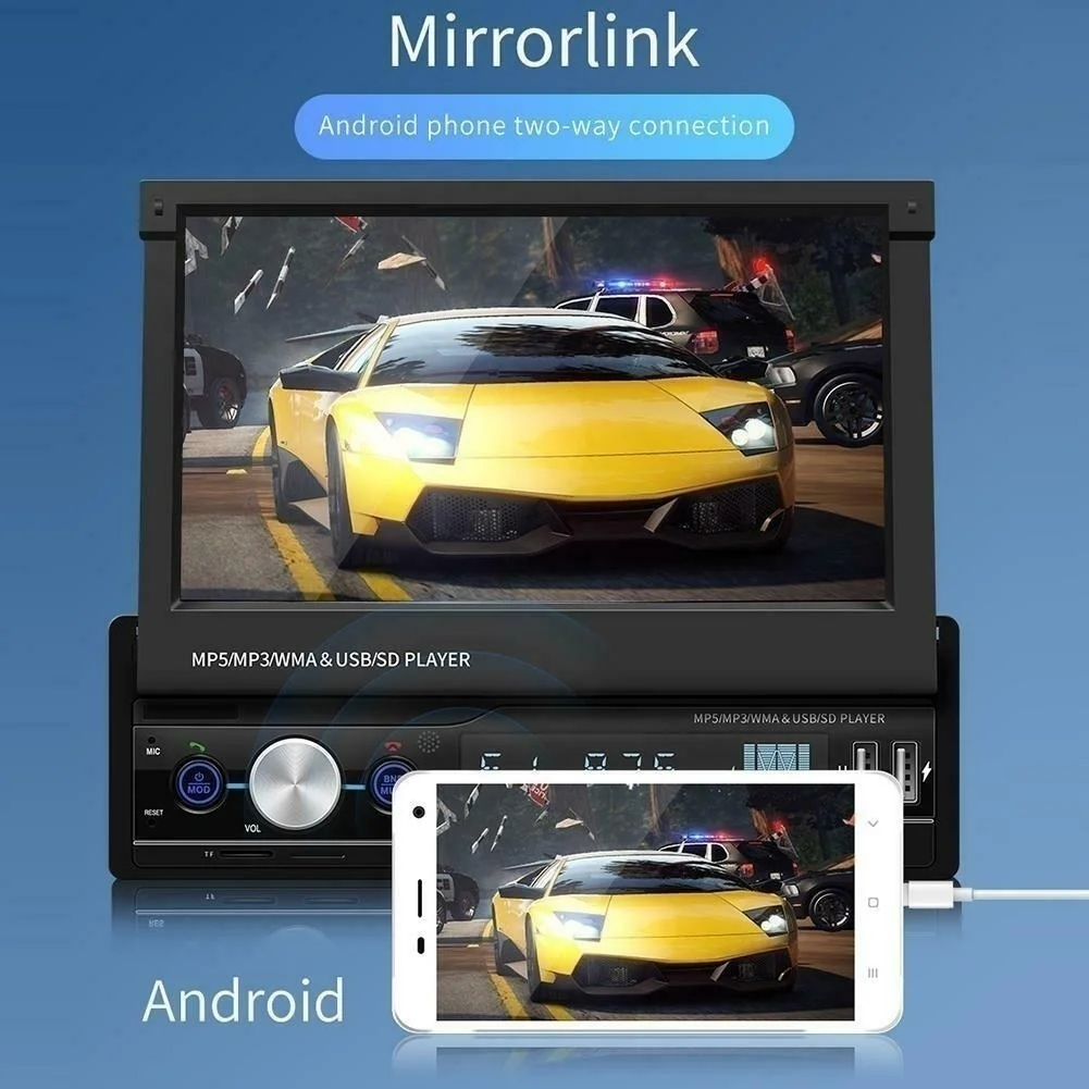 7inch HD Touch Screen Car Stereo MP5 Player RDS FM AM Radio Bluetooth USB AUX Head Unit With Steering Wheel Learning Function | Автомобили
