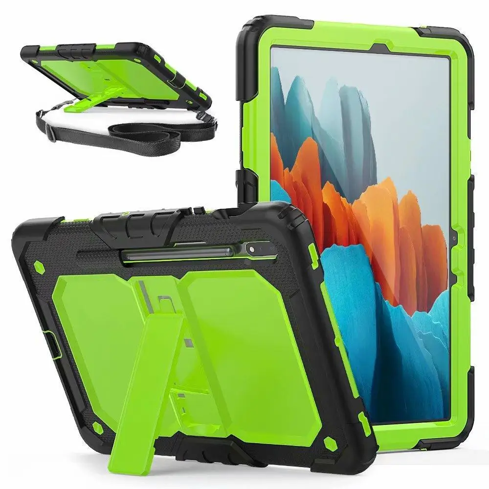 

Case For Samsung Galaxy Tab S7 Case 2020 T870 T875 Silicone Shockproof Shoulder Strap Protective Cover For Samsung Galaxy Tab S7