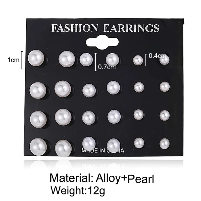 9 пар/лот модные белые AAA CZ золотые мужские серьги наборы маленькие