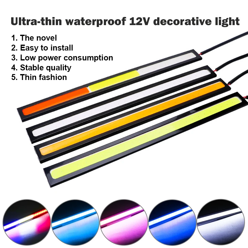 

17cm Waterproof Daytime Running Light Blue Super Bright LED Car COB Lights DRL Driving Running Lamp 12V Day Light COB Fog Bulb