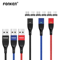 Магнитный зарядный кабель FONKEN USB Type-C, Micro USB, для Iphone 12, Android
