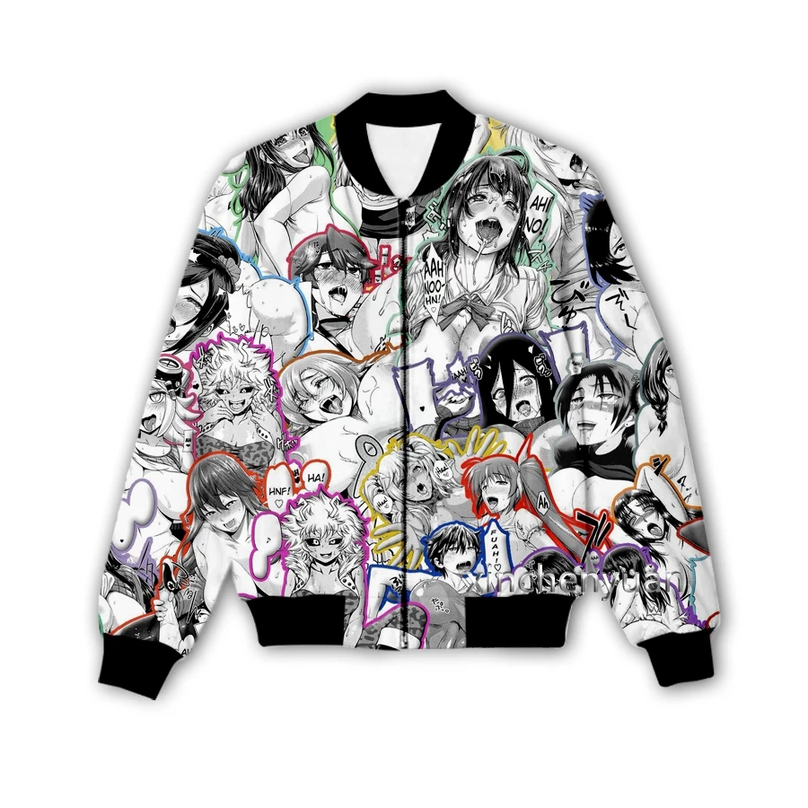 Новая Мужская/Женская Повседневная куртка xinchenyuan Ahegao с 3D принтом аниме модная