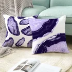Фиолетовый чехол для подушки с геометрическим цветочным принтом, декоративные подушки для дома, полиэстер, квадратная подушка, чехол декоративная подушка для дивана