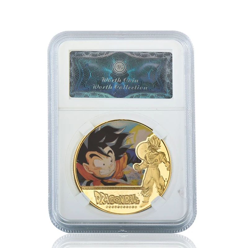 coin5 with case 5 шт. WR Dragon Ball позолоченные Коллекционные монеты с держателем для монет японский набор монет медаль подарок Прямая поставка - Цвет: coin5 with case