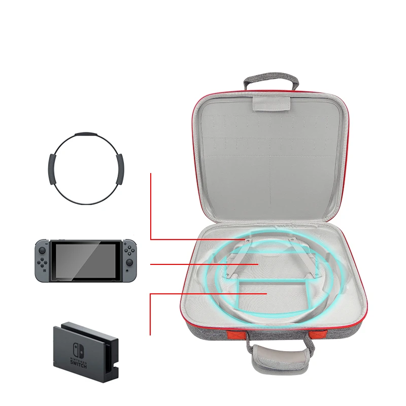 Portable Storage Bag For Nintend Switch Pro Ring-con Portable Case EVA Fitness Ring Base Storage Cover Shell Card Slot