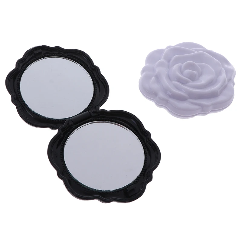 

Portable Girls Pocket Mirror Unique Gift Mini Rose Flower Make Up Mirror Double Side Make Up Mirror Cute Design Compact