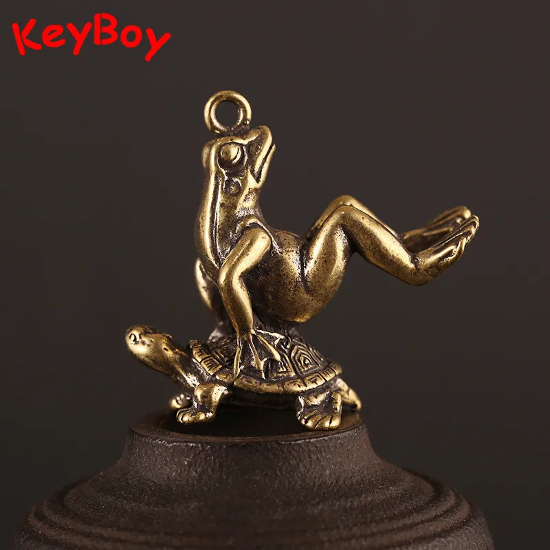 Медная черепаха переносной ключ в форме лягушки цепочка подвески украшения