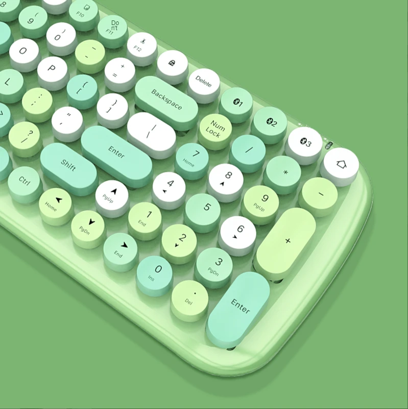 bluetooth keyboard with colorful retro gorgeous keycaps wireless bluetooth keyboard for pc computer notebook laptop game free global shipping