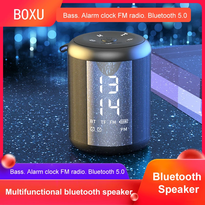 

Wireless Creative Bluetooth Speaker Clock Alarm Clock Portable Card Gift HD Sound Quality Home Outdoor Subwoofer Small Stereo