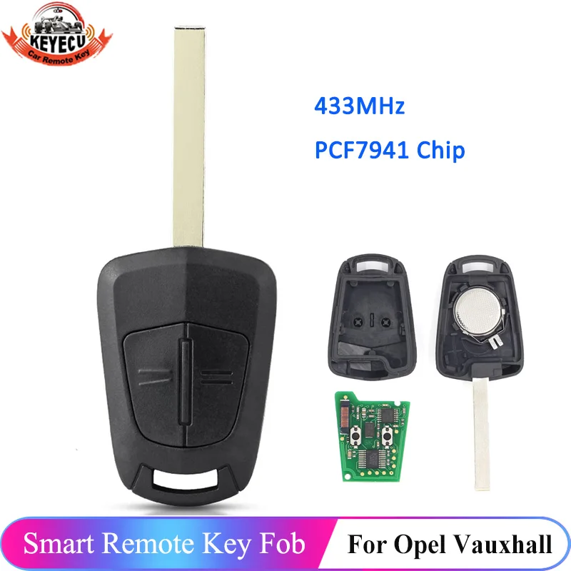 KEYECU дистанционный Автомобильный ключ 433 МГц PCF7941 чип для Opel Vauxhall Corsa D 2007 2008 2009 2010 2011