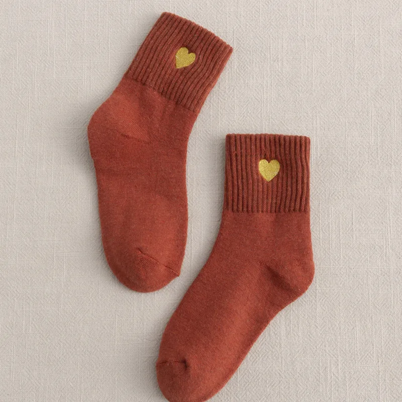 New Autumn And Winter Fashion Women's Socks College Style Sex Heart Thorn Ball Trendy Cotton Ladies All-match Socks
