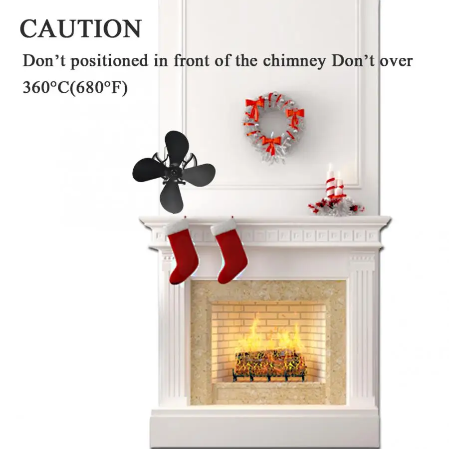 Вентилятор для печки с 4 лопастями вентилятор печи деревянного камина конфорок