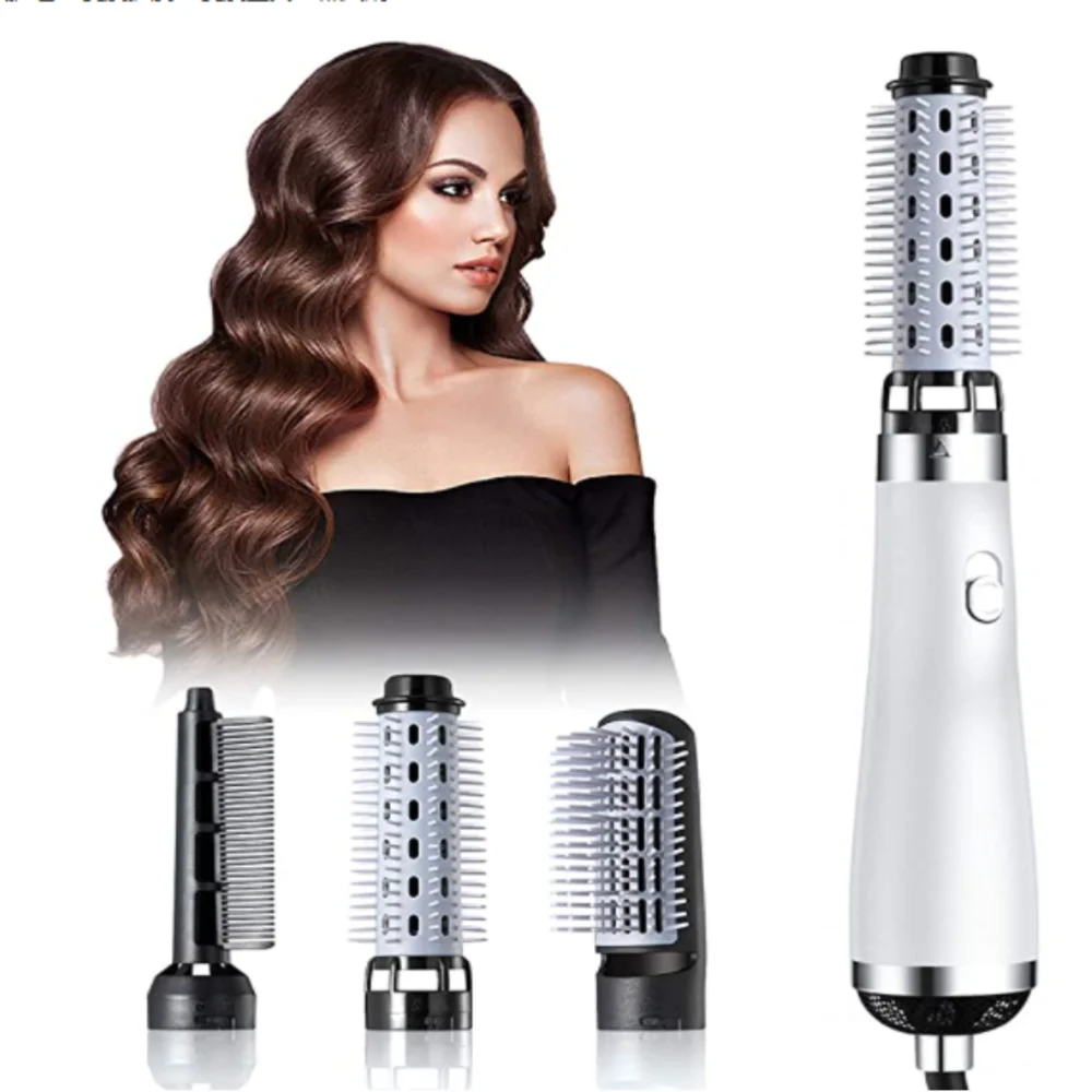 

Three Settings Salon Anion Hot Air Comb Electric Hot Air Curly Hair Machine Straight Hair Comb With Interchangeable Brush Heads