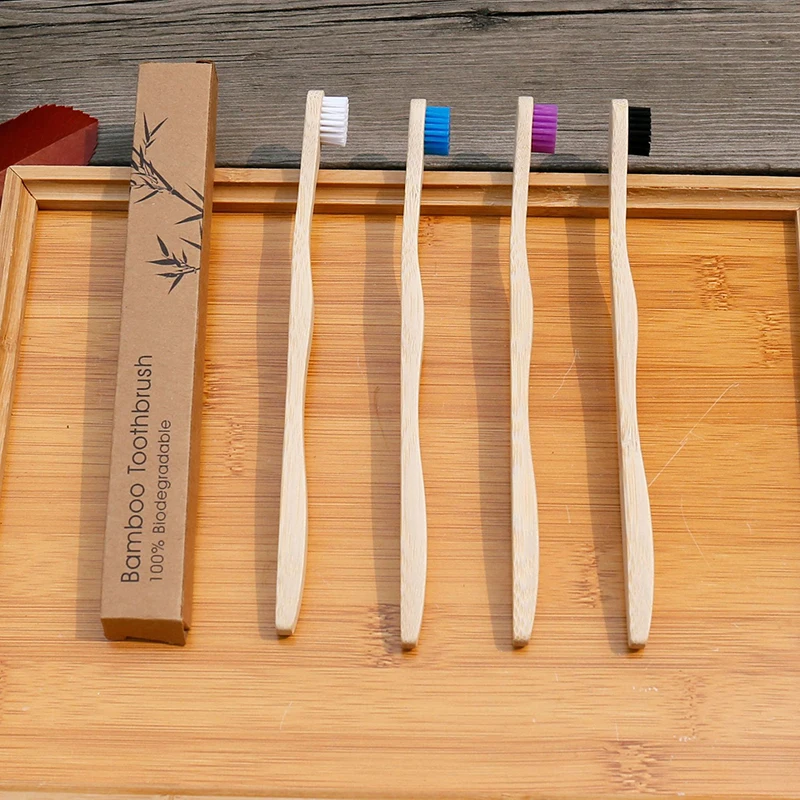 1 шт. зубная щетка из мягкого волокна экологически чистая древесина Бамбуковая с