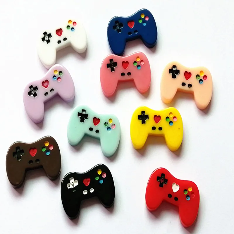 

100pcs Game Controller Resin Flatback Necklace Pendant Accessories Kawaii Cabochons DIY Craft Decoration Hair Bows Center