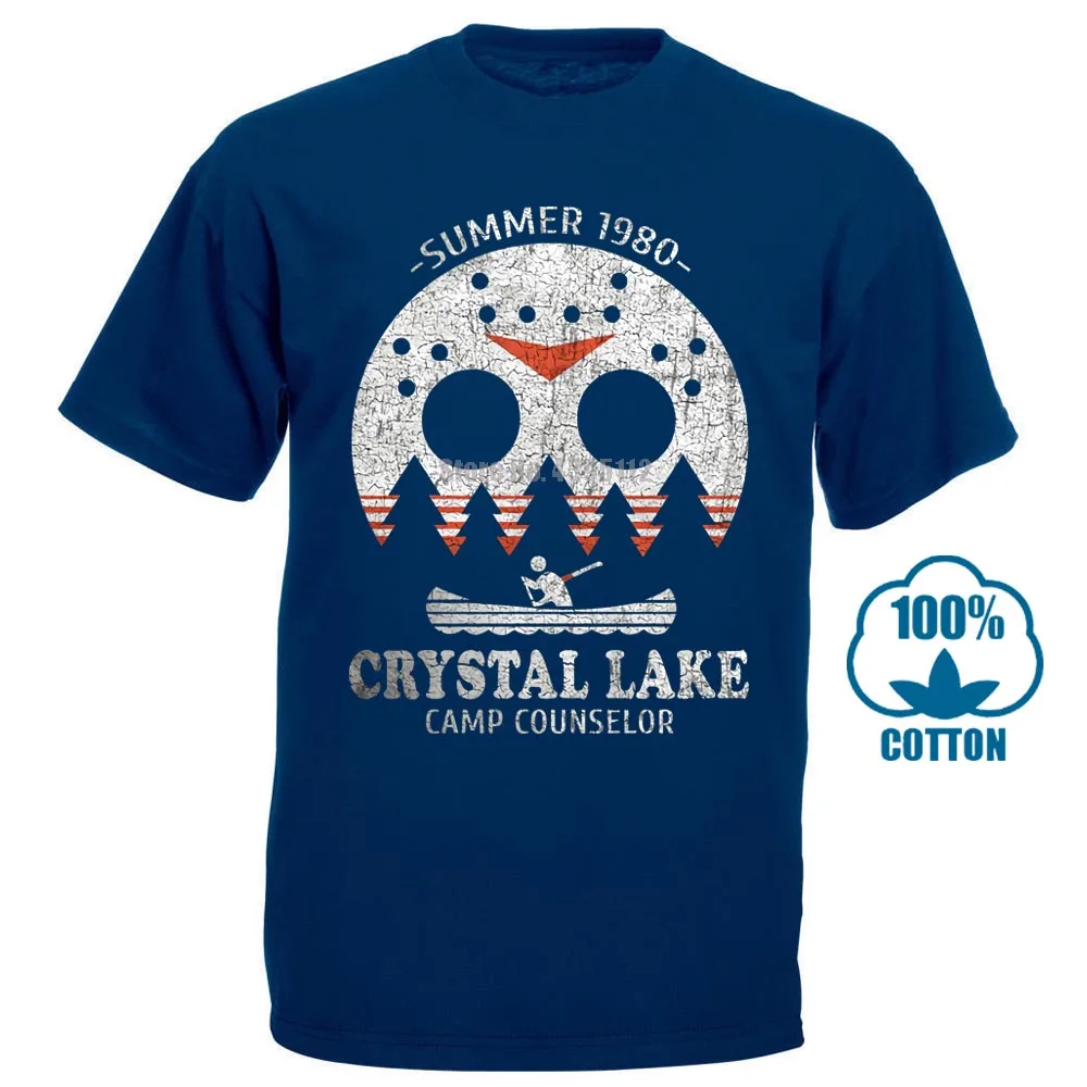 Тёмно-синий Crystal Lake Camp consultant футболка 13 Friday Jason Horror 13Th Fun - Цвет: Тёмно-синий