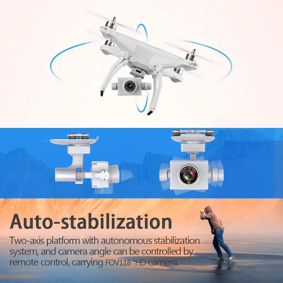 Двойной gps Дроны с камерой HD 5G WiFi FPV Дрон бесщеточный двигатель траектория полета Гравитация датчик gps Смарт следование Радиоуправляемый Дрон X1