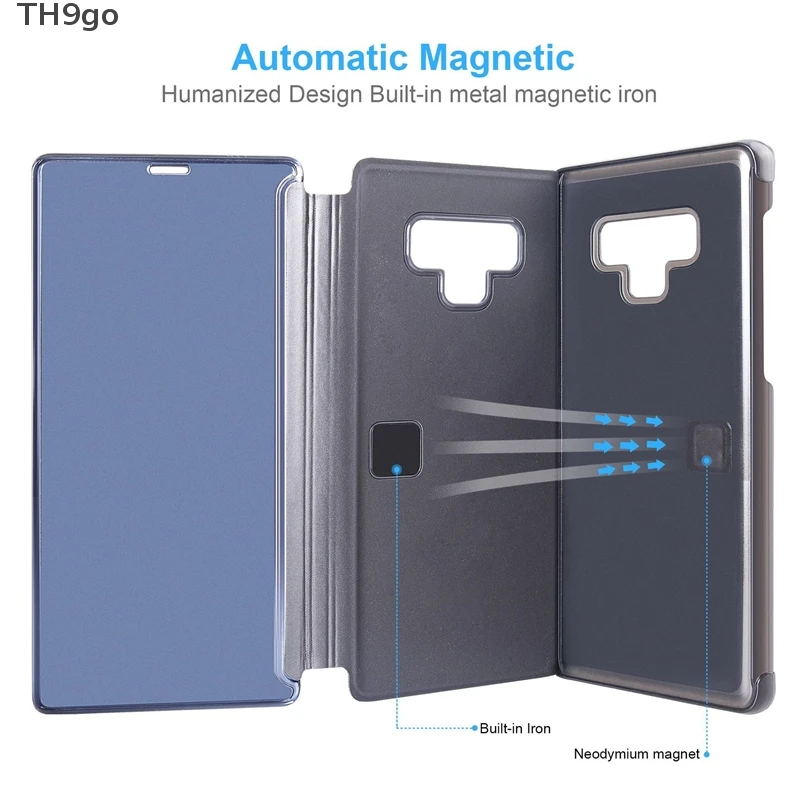 Водонепроницаемый прозрачный зеркальный Тонкий флип-чехол с подставкой для Samsung