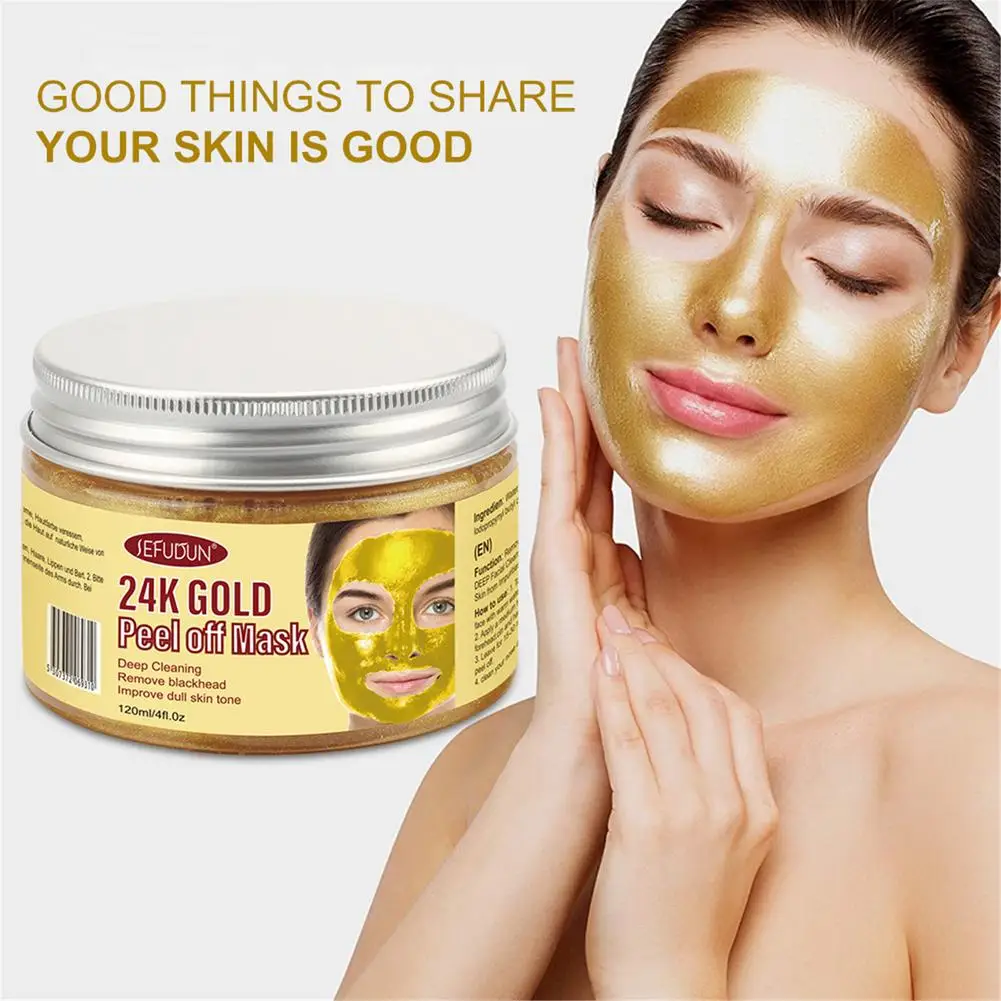 

Маска для лица 120 мл 24 к Золотая маска для лица отшелушивающая маска для удаления черных точек Очищающая Маска глубокое очищение средство дл...