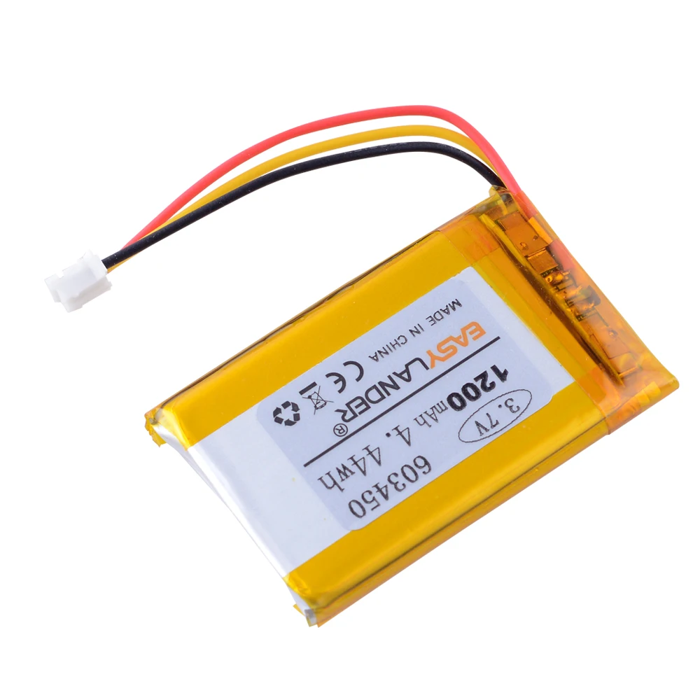 JST PH 2 0 мм 3pin 3 7 V 1200mAh 603450 Литий-полимерный LiPo аккумуляторная батарея Замена для HS70