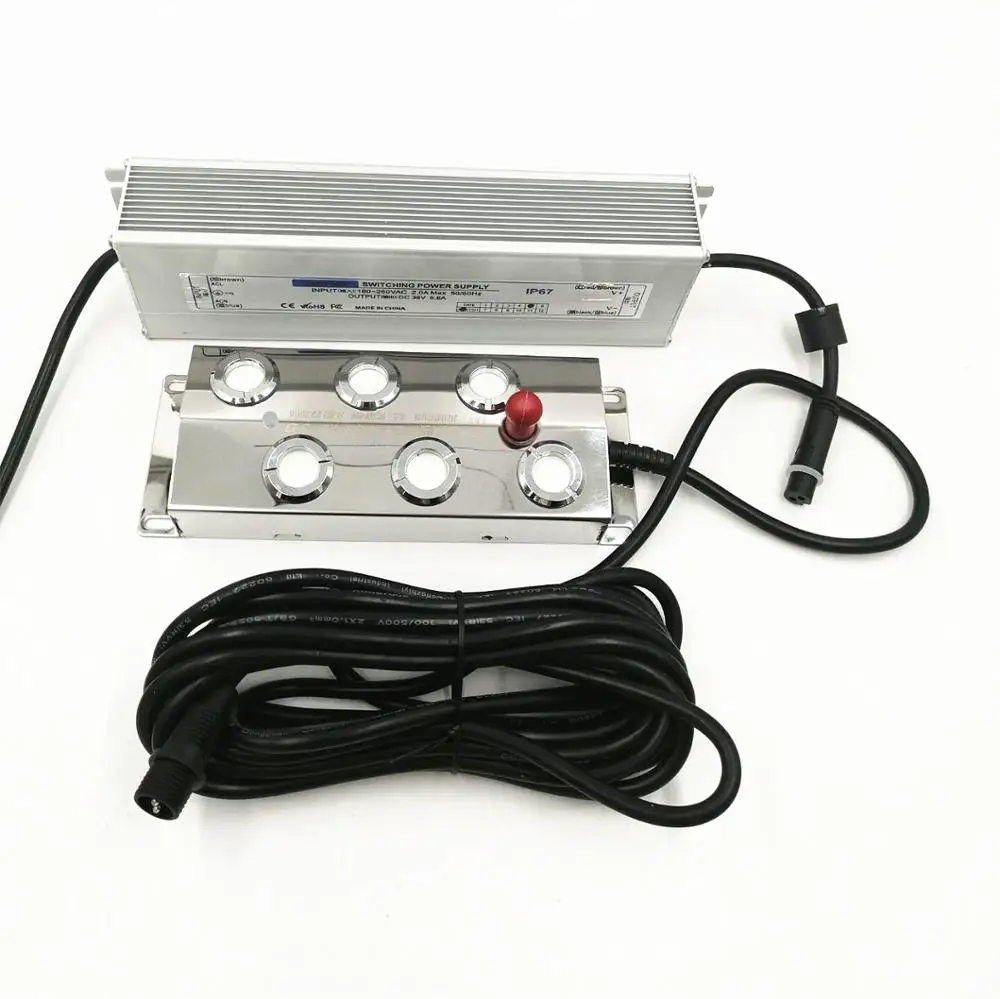 

DC 48V 6 Head Air Humidifier Ultrasonic Mist Maker Fogger Greenhouse For Hydroponics+220V Waterproof Switching Power Supply