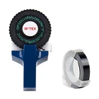 Темно-синий принтер для этикеток MoTeX E101 с 1 рулоном черной ленты, ручная мини-лента сделай сам для 3D тиснения, ручная машинка для печати