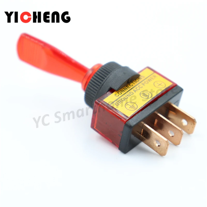 1 шт. автомобильный тумблер 12 В с подсветкой Кулисный Переключатель 20 А красный