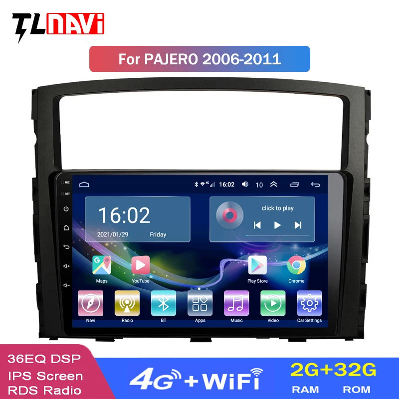4G LTE 2G RAM 9 дюймов Android 10 автомобильный DVD GPS навигатор для Mitsubishi Pajero 2006 2011