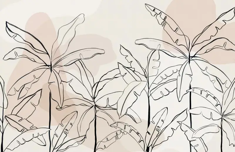 Изготовленный На Заказ светильник розовый цвет чернил тропические пальмы обои