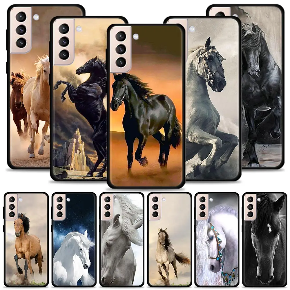 

Running Horse Phone Case For Samsung Galaxy S20 FE S21 S20 Ultra S10E S10 Lite S9 S8 Plus 5G Silicone TPU Coque Shell