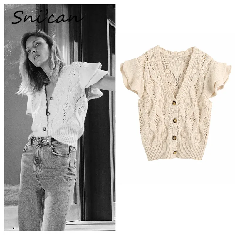 Жилет свитер зимний модный женский кардиган с каскадными оборками на рукавах