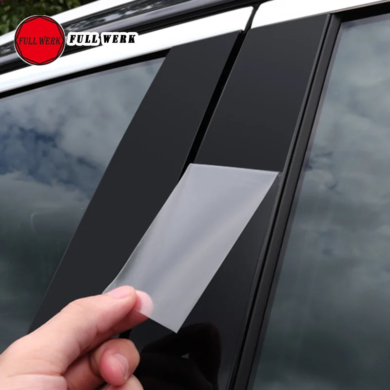 8 шт./компл. ТПУ наклейка на среднюю колонку автомобиля защитная пленка для Touareg 19