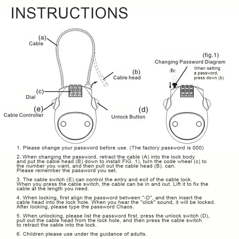 

Travel Luggage Locks 3 Digital Combination Cable Padlock Password Lock Retractable Bike Lock Resettable Combination Travel Lock