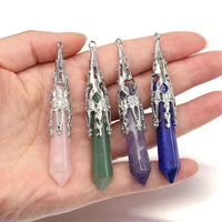fine natural stone pendants cone shape lapis lazuli opal necklace charms for jewelry making vintage necklace reiki heal gift
