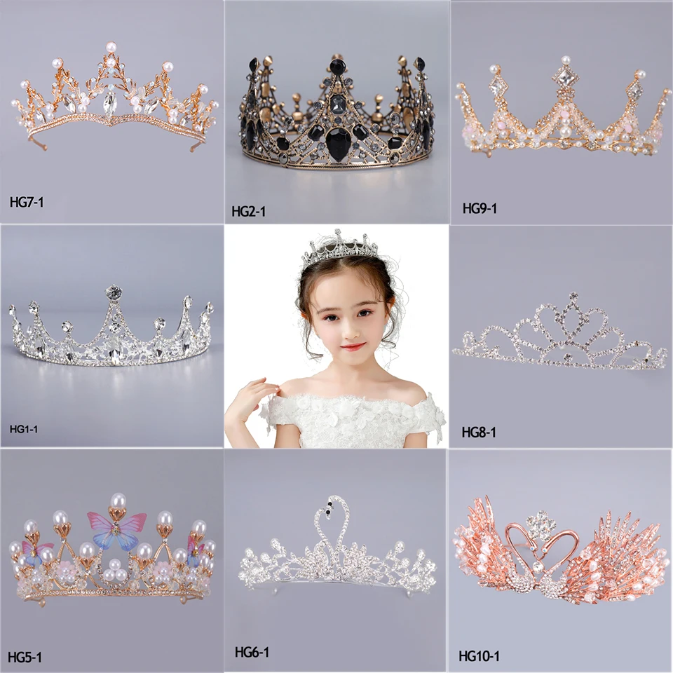 Детская корона принцессы милые водные сверла аксессуары для волос малышей