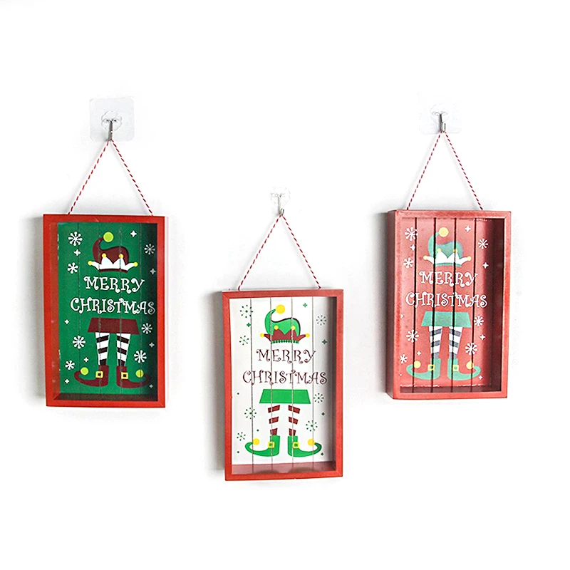 

Деревянная креативная подвеска на рождественскую елку, Рождественская квадратная дверная подвеска