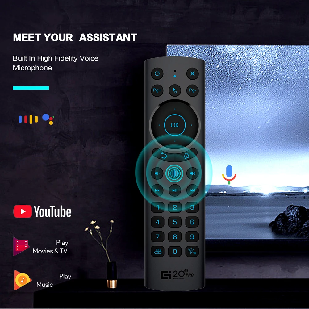 G20BTS Plus G20S Pro 2.4G Voice Backlit Smart Air Mouse Gyroscope IR Learning Google Assistant Remote Control For Android TV BOX |