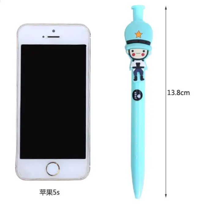 

6pcs/lot New Soldier Press Kawaii Blue Core Perfect For School Office And Stationery Ballpoint Pen School Supplies