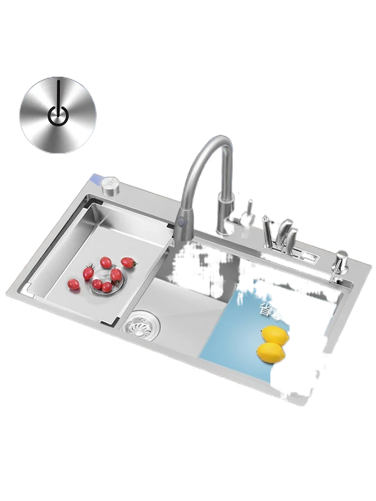 Нано ступенчатая кухонная раковина одинарная для овощей большая из нержавеющей